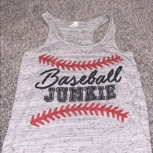 GREY BASEBALL JUNKIE TANK
